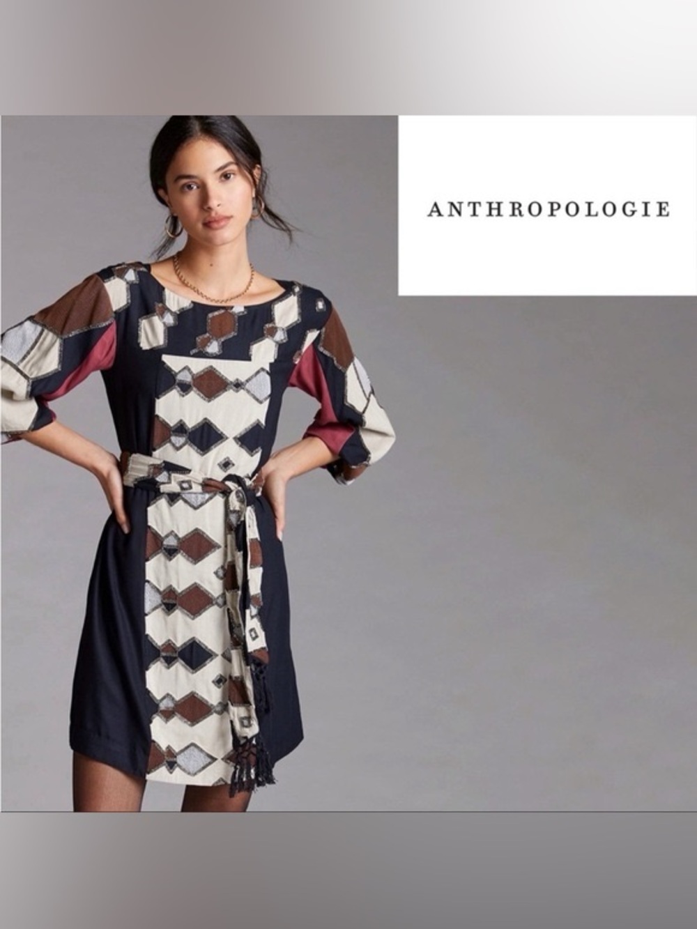 Anthropologie Beaded Mini Shift Dress NWT XL
